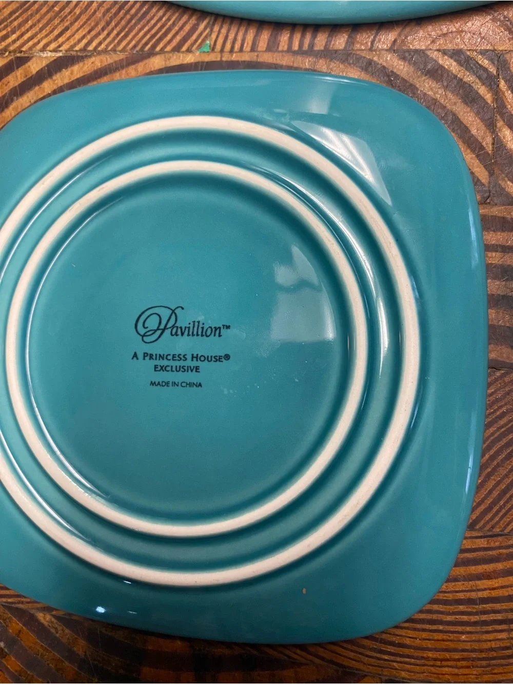 Princess House Pavillion Del Mar Aqua Party Snack & Appetizer Plates Set of 7
